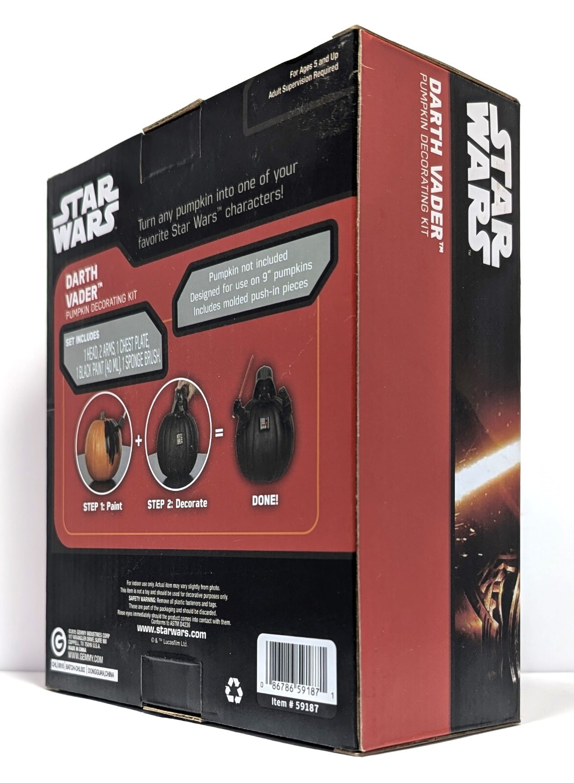 Darth Vader Pumpkin Push-in Star Wars Halloween Decoration