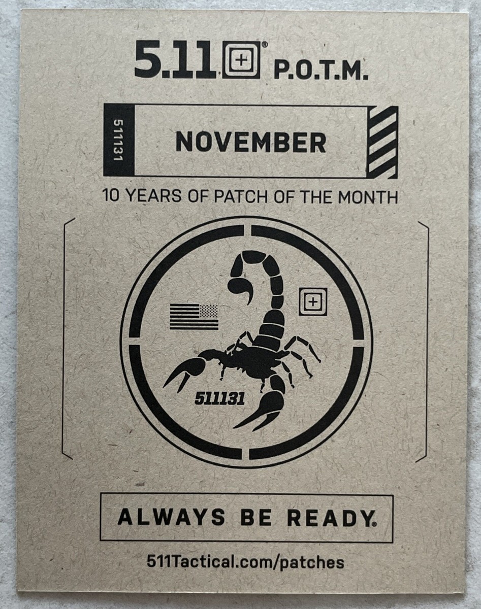 NEW 5.11 POTM PATCH OF THE MONTH NOVEMBER 2024 #131 SCORPION