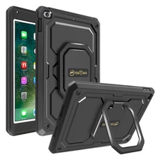 For iPad 9.7 Inch 2018 / 2017 Case Rotating Grip Stand Shockproof Carry Cover