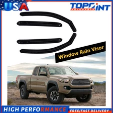 Dark Black Side Wind Window Visors 4p For 05-15 Toyota Tacoma Double Cab