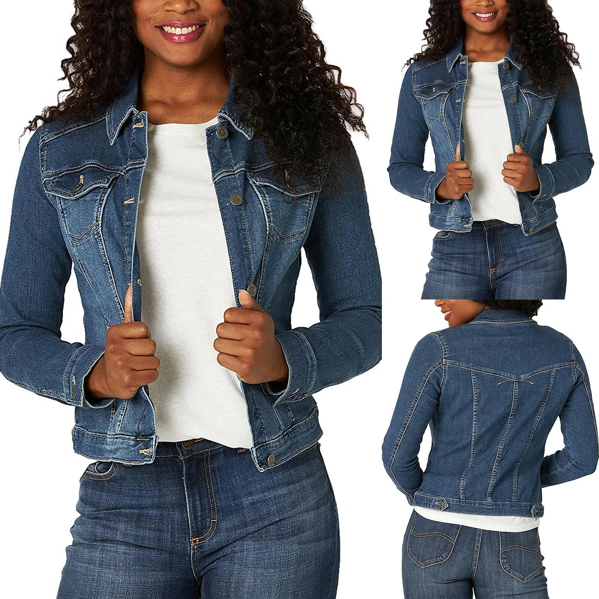 Denim jacket with jumper sleeves clearance