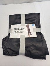 NWT BB Dakota Satin 2 Piece Lounge Set Black Size Small
