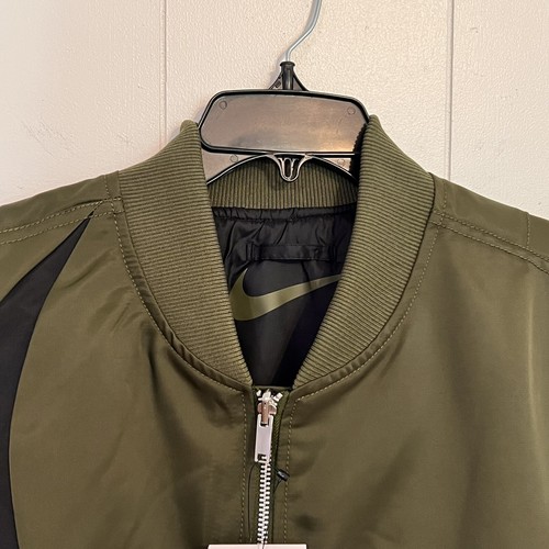 Nike Big Swoosh Therma-Fit Reversible Bomber Jacket DD6055-326 Sz L Green New - Picture 7 of 23