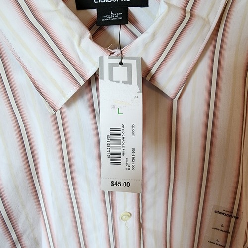 NEW Liz Claiborne Women's Long Sleeve Button Up Shirt Striped 100% Cotton Size L - Picture 8 of 13