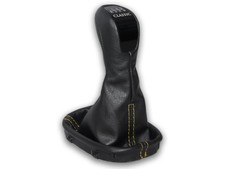 SCHALTKNAUF F&Uuml;R MERCEDES CLK C209 SCHALTMANSCHETTE KUNSTSTOFFRAHMEN FADEN BEIGE