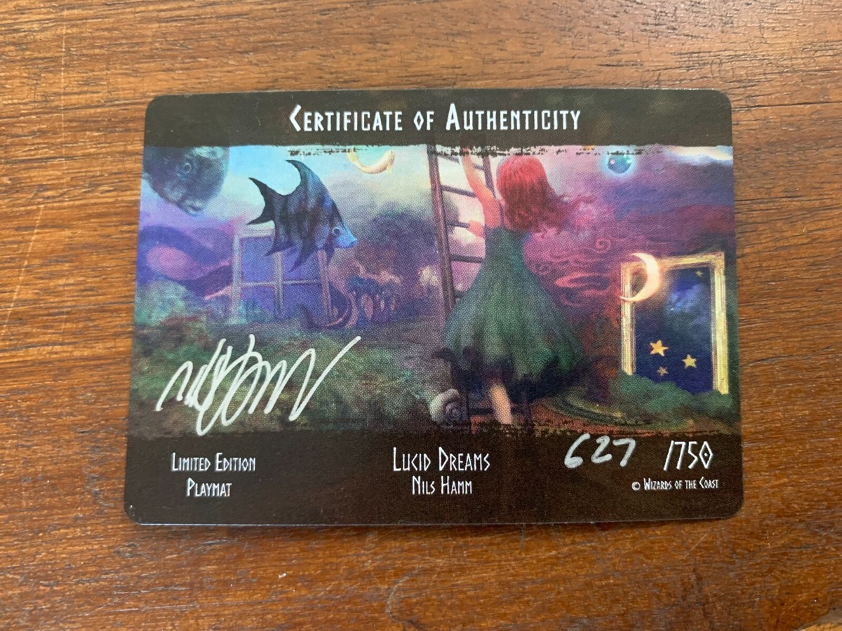 【プレイマット】Lucid Dreams MTG Lucid Dreams 627/750 Kickstarter Exclusive Playmat Signed