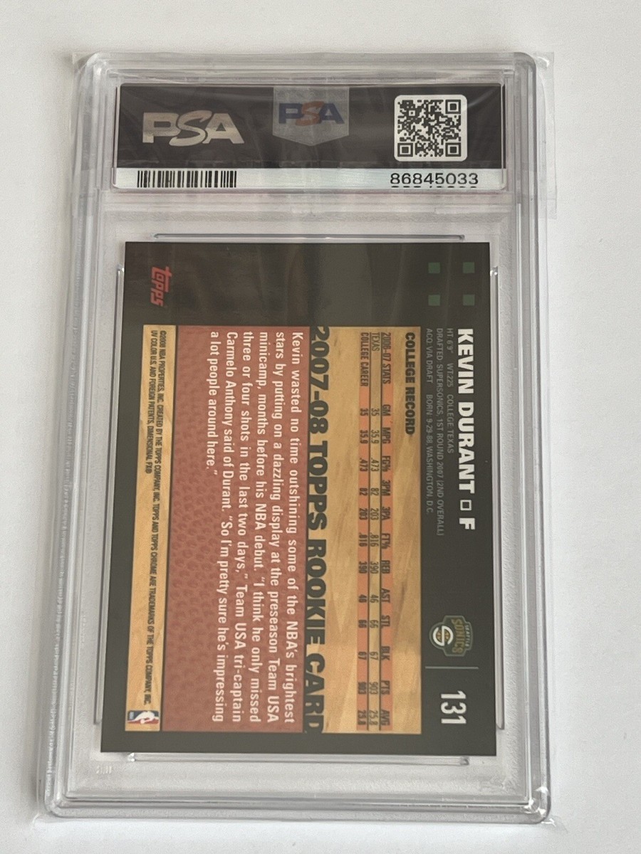 その他 KEVIN DURANT TOPPS CHROME RC #131 PSA 9 2007 Topps Chrome #131 Kevin Durant Rookie RC PSA 9 mint | eBay