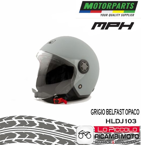 Casco Moto Scooter MPH demi jet Grigio Opaco Doppia Visiera Fumè Parasole M  57 | eBay