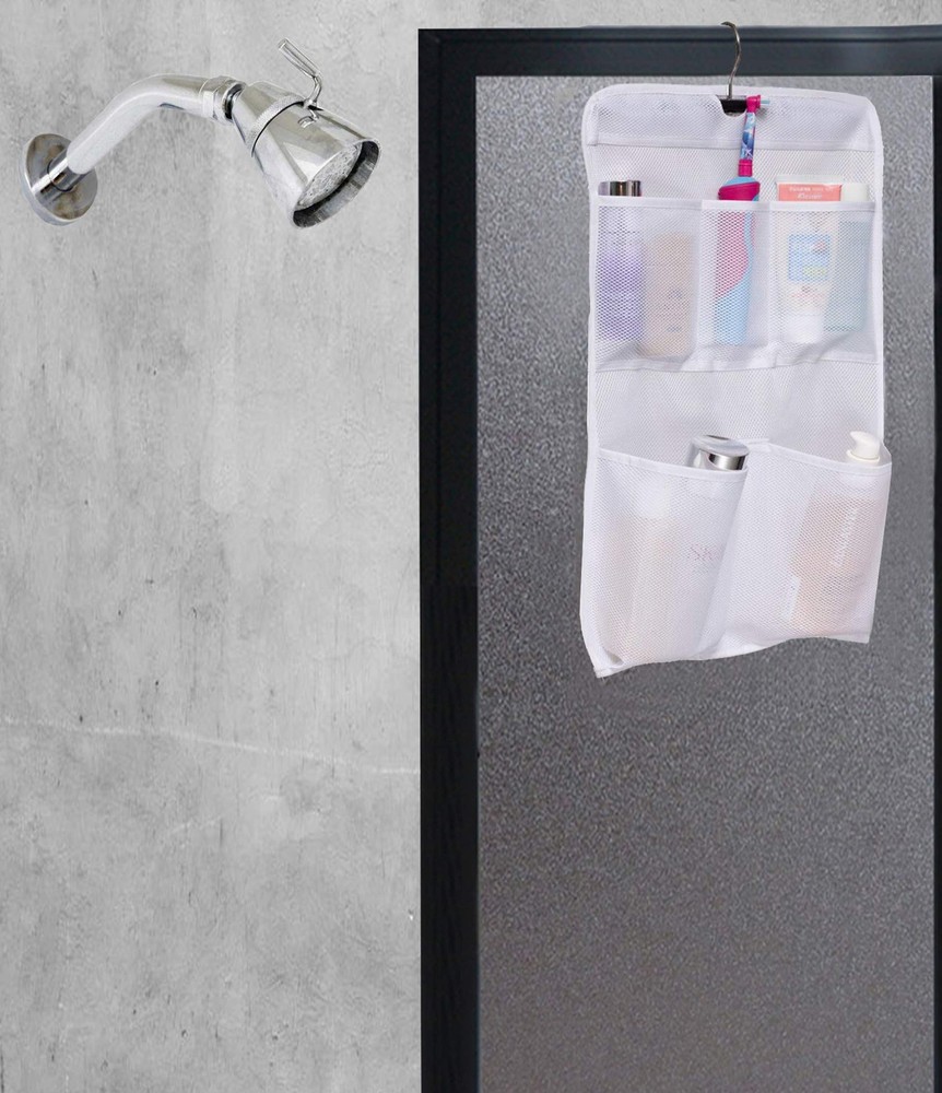 Roll Up Shower Caddy Organizer with 5 Pockets Hanging Bathroom Storage