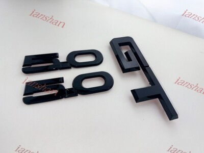 3X Set Side 5.0 Rear DeckLid GT Emblems Badges 3D Replacement Gloss Black