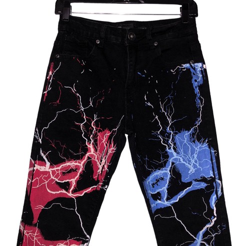 Waimea Graphic Grafitti Hip Hop Rock Skinny Fit Jeans Youth Boys Size 16 EUC - Picture 5 of 12