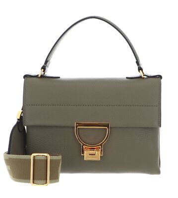 COCCINELLE Arlettis Signature Handbag Grained Leather Handtasche Laurel Green
