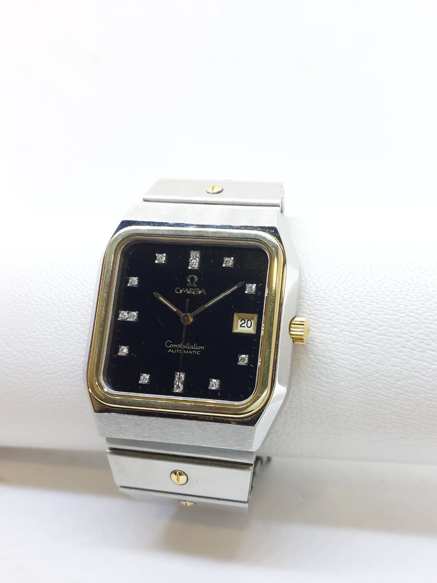 Omega 37mm 18K Gold Bezel Black Diamonds Dial  display picture 2