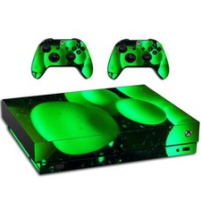 VWAQ Green Lava Lamp Pattern Skins Decals Designed to Fit Xbox One X Systems - X