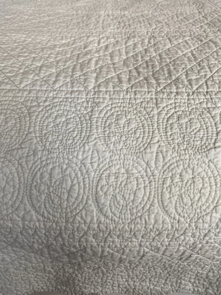 Colcha Rachel Ashwell Simply Shabby Chic algodão completa/rainha borda vieira L cinza - Imagem 2 de 4