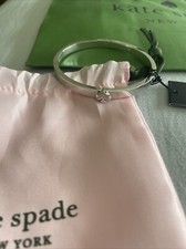 Image of Kate Spade Everyday Spade Thin Metal Bangle Silver Tone BNWT Dust Bag & Gift Bag