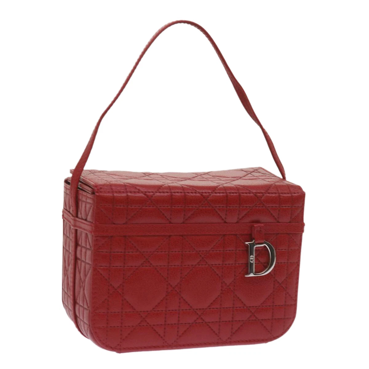 Christian Dior Canage Vanity pochette cosmétique cuir rouge authentique hk1134