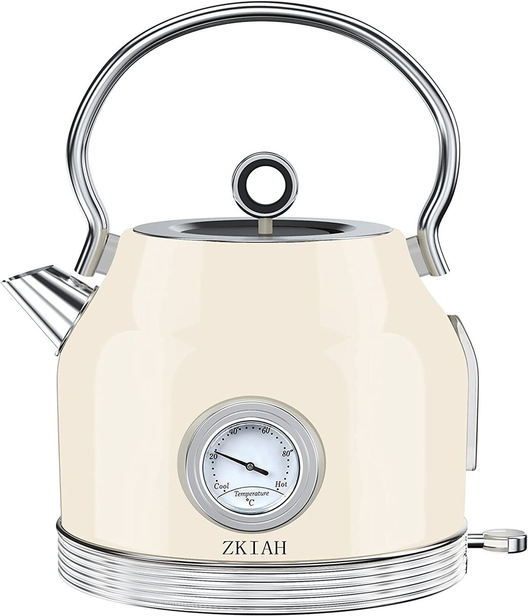 Electric Kettle Stainless Steel, Retro Water Boiler with Filter Thermometer  | eBay