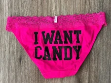 I want Candy Vintage Victoria's Secret Pink Bikini Panty X Small