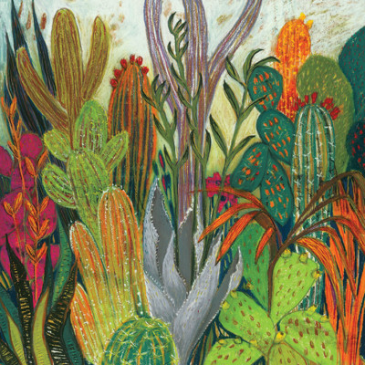 Shyama Ruffell - Der Kaktus - 40 x 40 cm Leinwanddruck Wandkunst WDC95570