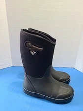 Bogs Kids Classic High Rain Snow Black Boots Youth Size 3 Rated -30 Below