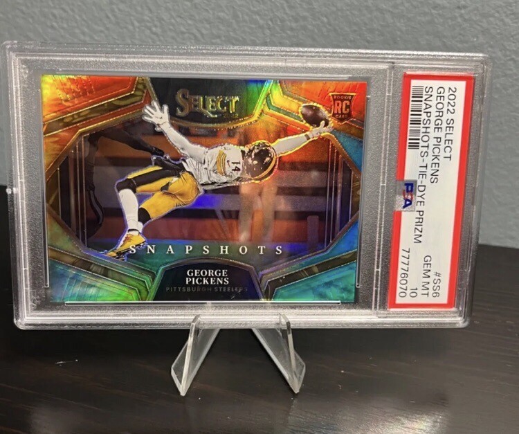 2022 select George Pickens tie dye snapshots psa 10 jersey match 14/25