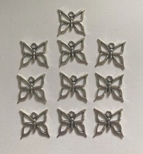 10 pcs Antiqued Silver Butterfly Charm Pendant Jewelry Findings Metal