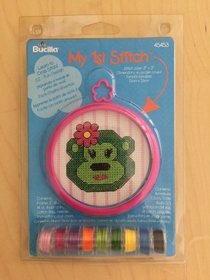 Bucilla Counted Cross Stitch Kit My 1st Stitch 45453 Monkey New Ebay