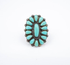 Zuni Sterling Silver Turquoise Ring Size 5 Lorraine Luwayne Waatsa RS3651