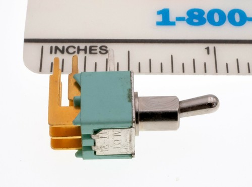 ALCO SWITCH TT21NGRA1 DPDT ON-ON .4VA TINY TOGGLE PC MOUNT GOLD PLATED, NOS - Picture 1 of 4