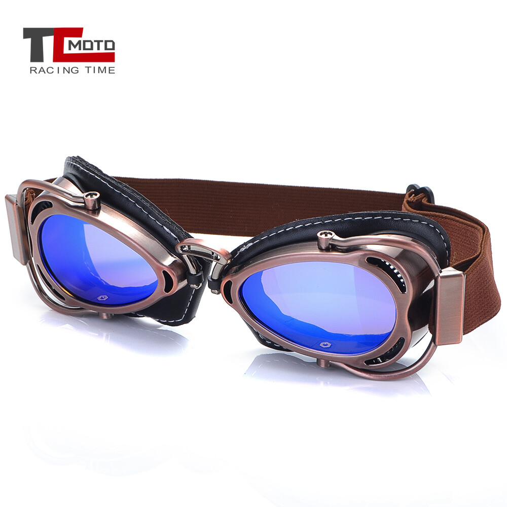 Vintage Motorcycle Goggles Eyewear Cruiser Aviator Pilot Retro
