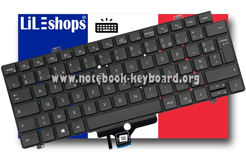 Clavier AZERTY - V100826AK1 - 0WG67H pour DELL Latitude 13