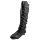 Material Girl Cresta Women US 7.5 Black Knee High Boot Pre Owned 2067