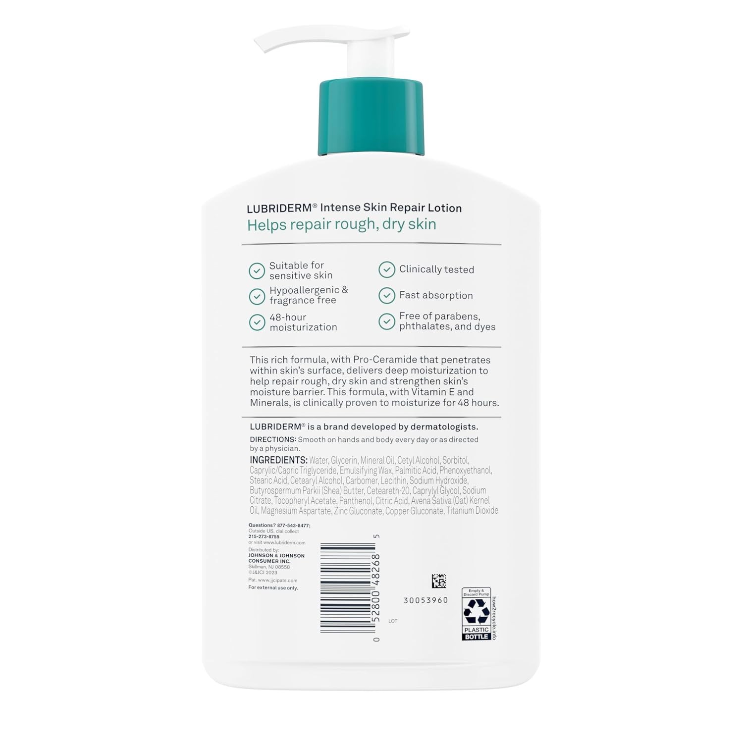 Lubriderm Intense Dry Skin Repair Lotion + Pro-Ceramide 16 Fl Oz (Pack of 1) 