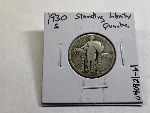 1930 S Standing Liberty 90% Silver Quarter US Coin 040921 61i