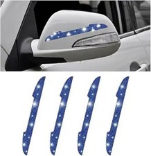 4PCS Car Door Handle Scratch Protector, Blue Crystal Rhinestone St Color: Blue