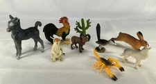 Safari Ltd. Mini Realistic 3" Rubber Animal Figures Lot Of 8 and 1 Caxtus