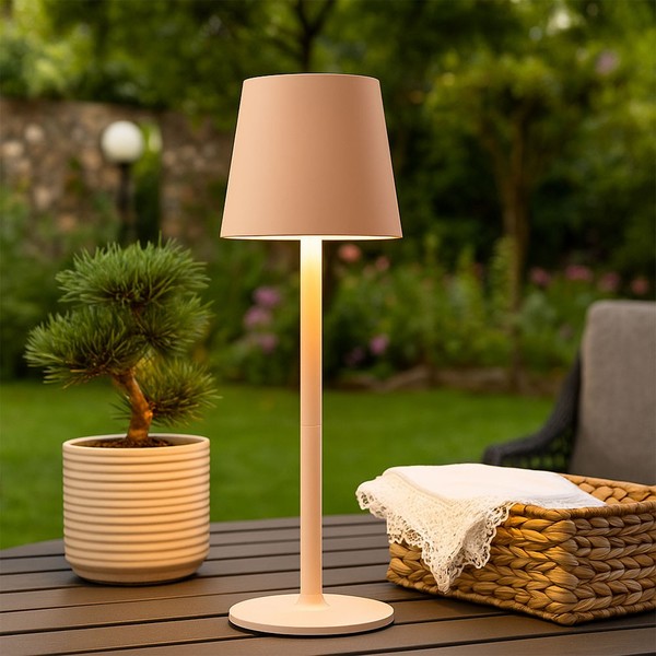 Tischleuchte Tischlampe AußEn Gartenleuchte Touchdimmer Pfirsich Akku Usb Led-image