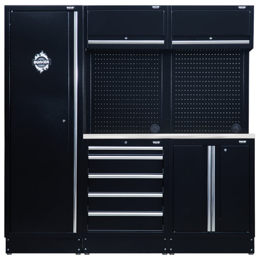 Draper 04503 BUNKER 11 Piece Modular Storage Combo with Stainless Steel Worktop,