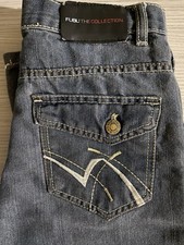 Fubu Jeans Boys 12 Blue The Collection Denim Embroidered Straight Cut Regular