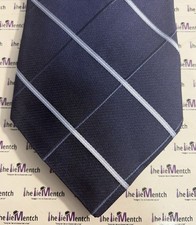 Vintage TOMMY HILFIGER Silk Navy Plaid Design Neck Tie 3.5  New Without Tags 