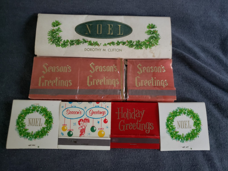 12 Vintage Matchbooks From My Grandpas Season Greetings/Christmas