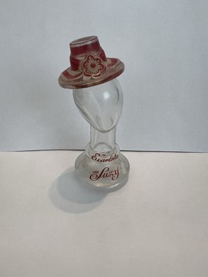 Rare BACCARAT France Crystal Glass Red Scarlet De Suzy Hat Perfume Bottle