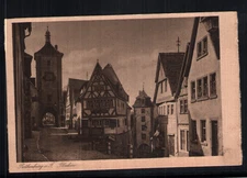 Vintage German Architecture Postcard Rothenburg ob der Tauber Das Plönlein