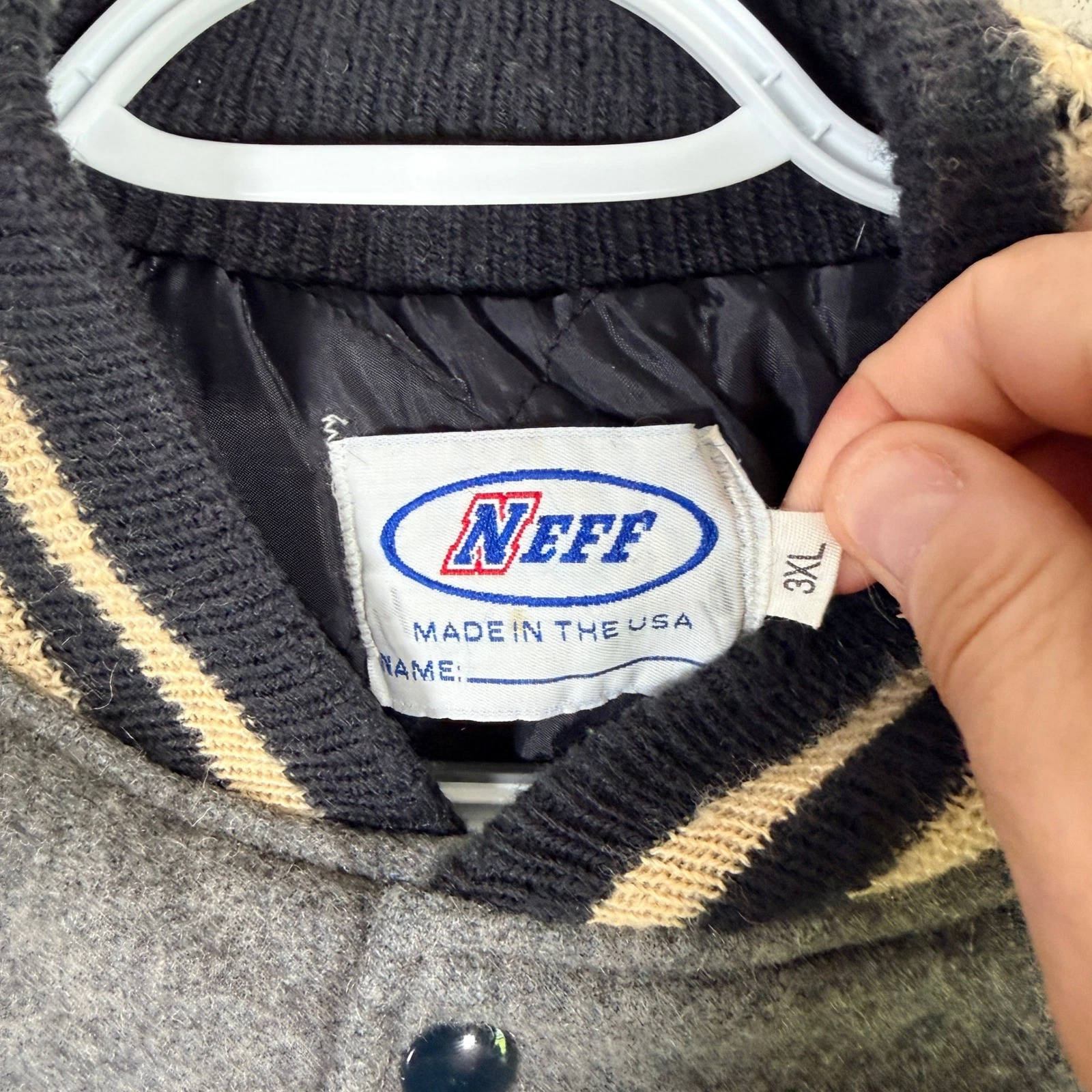 Vintage Neff Varsity Letterman Jacket Mens 3XL Leather Wool Chenille Bruins read - product detail image 7