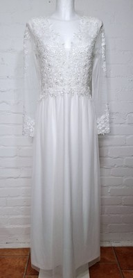 Brautkleid Hochzeitskleid 36 / 38 Hochzeit Spitze Tüll elegant ärmellos #6