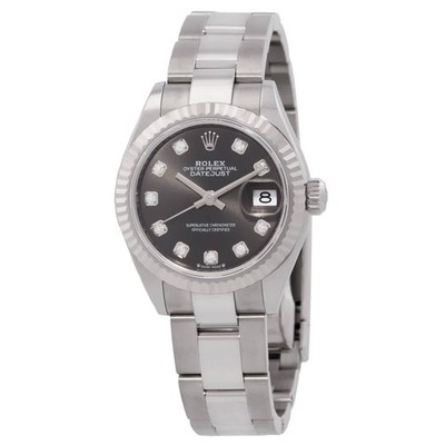 Rolex Lady Datejust Automatic Grey Diamond Dial Ladies Oyster Watch 279174GYDO