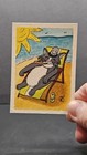 ACEO Original Art 2.5X3.5 Trading Card Actually Cats Tuxedo Cat At Beach W/cigar — photo 4