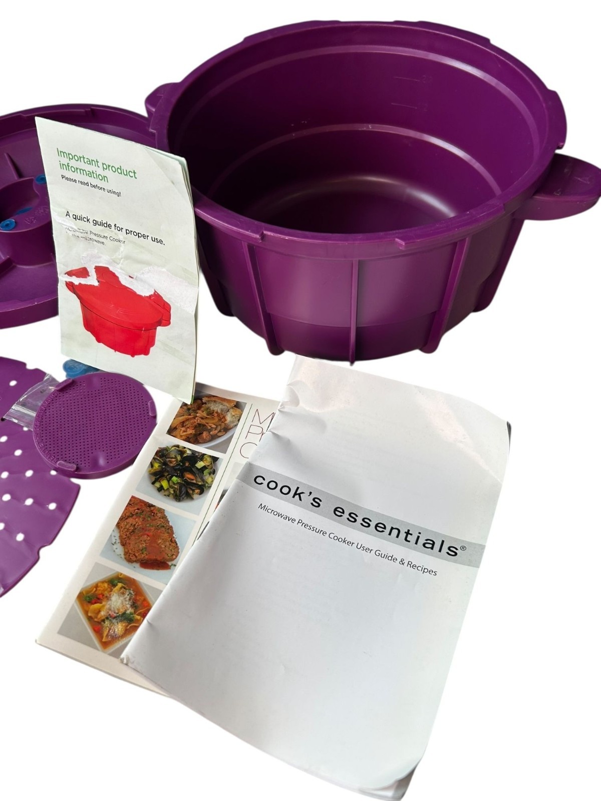 Cooks Essentials Prepology 4 Qt Microwave Pressure Cooker Purple