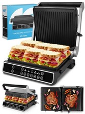 MalTec Gril électrique à 3 panini escamotable SM5000W-PRO Sandwich 2500W Plancha